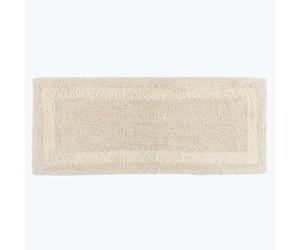 HOMESCAPES Grand Tapis de Bain de Luxe 1600 g/m² Extra Doux 100% Coton réversible, antidérapant, Lavable, Super Absorbant, séchage Rapide, 40 x 100 cm, Crème