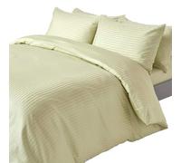 HOMESCAPES Housse de Couette 200x200 cm et 2 taies d’Oreiller 50x75 cm, Parure de lit 2 Personnes en Percale de Coton 330 Fils, Coloris Vert Clair
