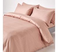 HOMESCAPES Housse de Couette 200x200 cm et 2 taies d’Oreiller 50x75 cm, Parure de lit 2 Personnes en Percale de Coton 330 Fils, Coloris Taupe