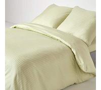 HOMESCAPES Housse de Couette 240x220 cm et 2 taies d’Oreiller 80x80 cm, Parure de lit 2 Personnes en Percale de Coton 330 Fils, Coloris Vert Clair