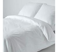 HOMESCAPES Housse de Couette 240x220 cm et 2 taies d'oreiller 80x80 cm, Parure de lit en 100% Coton égyptien 200 Fils, Coloris Blanc