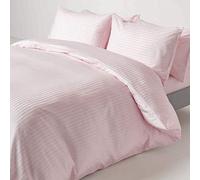 HOMESCAPES Housse de Couette 260x220 cm et 2 taies d’Oreiller 50x75 cm, Parure de lit 2 Personnes en Percale de Coton 330 Fils, Coloris Violet