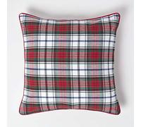 HOMESCAPES Housse de Coussin à Carreaux écossais Rouge et Vert, Housse de Coussin décoratif 60x60 cm en Coton