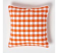 HOMESCAPES Housse de Coussin à Carreaux Vichy Orange, Housse de Coussin décoratif 45x45 cm
