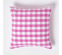 HOMESCAPES Housse de Coussin à Carreaux Vichy Rose, Housse de Coussin décoratif 45x45 cm