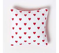HOMESCAPES Housse de Coussin à imprimé Cœur Rouge, Housse de Coussin décoratif 30x30 cm