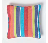 HOMESCAPES Housse de Coussin en Coton à Rayures Multicolores, Housse de Coussin décoratif 45x45 cm