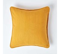 HOMESCAPES Housse de Coussin en Coton Jaune Moutarde Rajput, Housse de Coussin 45x45 cm