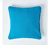 HOMESCAPES Housse de Coussin en Coton Turquoise Rajput, Housse de Coussin 45x45 cm