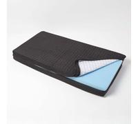 HOMESCAPES Housse de coussin en suédine pour coussin pour canapé 2 places, banc de jardin et banquette, Housse pour coussin 100x50x10 cm, Noir