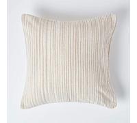 HOMESCAPES Housse de Coussin en Tissu Chenille Beige, Housse de Coussin en Coton 45x45 cm