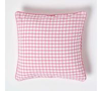 HOMESCAPES Housse de Coussin Rose à Carreaux Vichy en Coton, Housse de Coussin décoratif 45x45 cm