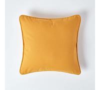 HOMESCAPES Housse de Coussin Uni Jaune Moutarde en 100% Coton, Housse de Coussin 60x60 cm