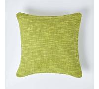 HOMESCAPES Housse de Coussin Vert en Coton, Collection Nirvana, Housse de Coussin 60 x 60 cm