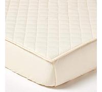 HOMESCAPES Housse de Protection de Matelas Ecologique Couleur Crème de 140 x 190 cm en Pur Coton Bio d'Eypte avec 150 Fils/cm²