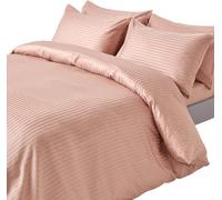 HOMESCAPES Literie damassée taupe beige densité de fil 330, 230 x 220 cm