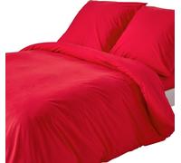 HOMESCAPES Literie rouge densité 200 fils, 150 x 200 cm