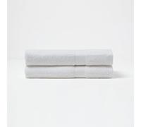 HOMESCAPES Lot de 2 Serviettes de Bain en 100% Coton Turc - Ultra Doux et Absorbant - 500 g/m² - Blanc - 70 x 130 cm