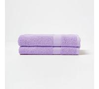 HOMESCAPES Lot de 2 Serviettes de Bain en 100% Coton Turc - Ultra Doux et Absorbant - 500 g/m² - Lila - 70 x 130 cm