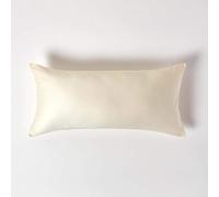 HOMESCAPES Lot de 2 Taie d’Oreiller 40x80 cm en 100% Coton Bio 400 Fils Coloris Crème