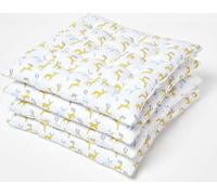 HOMESCAPES Lot de 4 coussins d'assise 100% coton, 40 x 40 cm, motif cerf de Noël gris & jaune