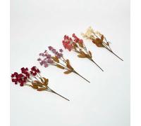 HOMESCAPES Lot de 4 fleurs artificielles miroir elfique en 4 couleurs, 41 cm