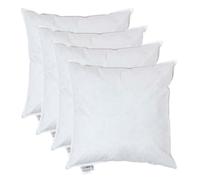 HOMESCAPES Lot de 4 Oreillers en Plumes de Canard et Coton, 60 x 60 cm, Oreillers Naturels Moelleux Hypoallergénique Anti-acariens