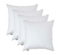 HOMESCAPES Lot de 4 Oreillers en Plumes de Canard et Coton, 65 x 65 cm, Oreillers Naturels Moelleux