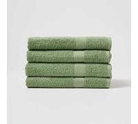 HOMESCAPES Lot de 4 Serviettes de Bain 70 x 130 cm Ultra Doux 100% Coton Turc 500 g/m² Coloris Vert Sauge