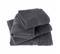 HOMESCAPES Lot de 4 Serviettes de Bain en 100% Coton égyptien 500 g/m², Linge de Bain Gris Ardoise, 2 Serviettes de Toilettes 50 x 90 cm + 2 Serviettes de Bain 70 x 130 cm
