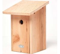 HOMESCAPES Maison d'oiseaux en bois véritable Mésange charbonnière