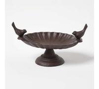 HOMESCAPES Mangeoire Bain à Oiseaux en Fonte Ovale