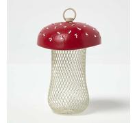 HOMESCAPES Mangeoire Oiseaux extérieur à Suspendre, Distributeur graines et Noix, Forme Champignon