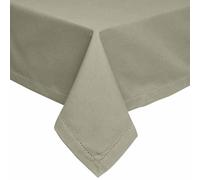 HOMESCAPES Nappe carrée en Tissu, Nappe de Table en 100% Coton uni Gris, Linge de Table Lavable et hypoallergénique - 137 x 137 cm