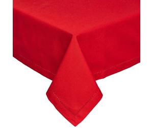 HOMESCAPES Nappe carrée en Tissu, Nappe de Table en 100% Coton uni Rouge, Linge de Table Lavable et hypoallergénique - 137 x 137 cm