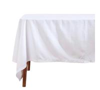 HOMESCAPES Nappe de Table carrée, Linge de Table en Coton uni Blanc - 137 x 137 cm