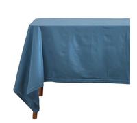 HOMESCAPES Nappe de Table carrée, Linge de Table en Coton uni Bleu foncé - 137 x 137 cm