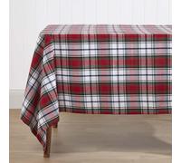 HOMESCAPES Nappe de Table rectangulaire à Carreaux écossais Vert et Rouge, 137 x 178 cm