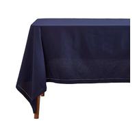 HOMESCAPES Nappe de Table rectangulaire, Linge de Table en Coton uni Bleu Marine - 178 x 300 cm