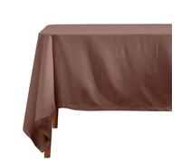 HOMESCAPES Nappe de Table rectangulaire, Linge de Table en Coton uni Chocolat - 137 x 228 cm