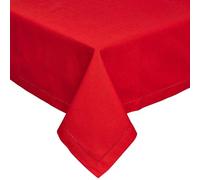 HOMESCAPES Nappe de Table rectangulaire, Linge de Table en Coton uni Rouge - 137 x 228 cm