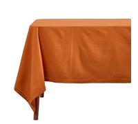 HOMESCAPES Nappe de Table rectangulaire, Linge de Table en Coton uni Terracotta - 137 x 228 cm