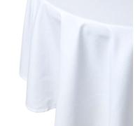 HOMESCAPES Nappe de Table Ronde, Linge de Table en Coton uni Blanc - 178 cm