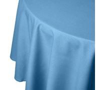 HOMESCAPES Nappe de Table Ronde, Linge de Table en Coton uni Bleu foncé - 178 cm