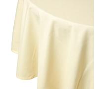 HOMESCAPES Nappe de Table Ronde, Linge de Table en Coton uni Crème - 178 cm