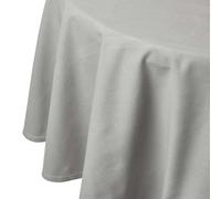 HOMESCAPES Nappe de Table Ronde, Linge de Table en Coton uni Gris - 178 cm