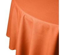 HOMESCAPES Nappe de Table Ronde, Linge de Table en Coton uni Terracotta - 178 cm