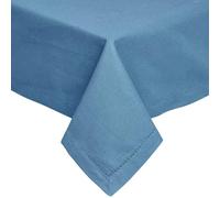 HOMESCAPES Nappe rectangulaire en Tissu, Nappe de Table en 100% Coton uni Bleu foncé, Linge de Table Lavable et hypoallergénique - 137 x 178 cm