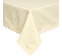 HOMESCAPES Nappe rectangulaire en Tissu, Nappe de Table en 100% Coton uni Crème, Linge de Table Lavable et hypoallergénique - 137 x 178 cm