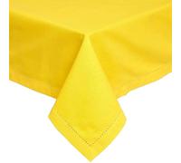 HOMESCAPES Nappe rectangulaire en Tissu, Nappe de Table en 100% Coton uni Jaune, Linge de Table Lavable et hypoallergénique - 178 x 300 cm